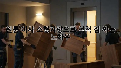 원룸 이사? 소형차량으로 척척! 짐 싸는 노하우